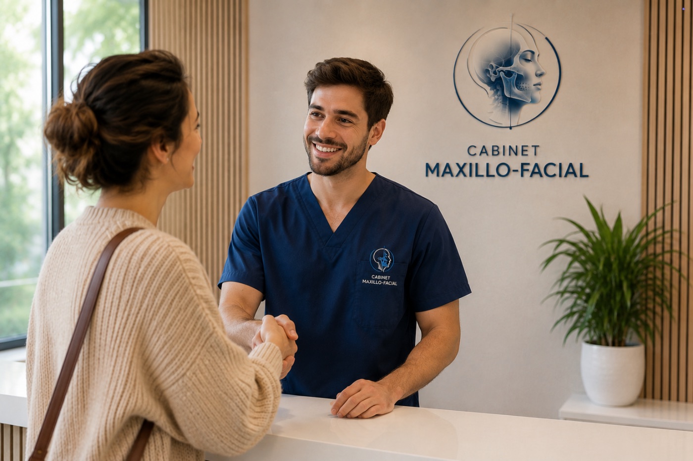 Accueil d'une patiente suivie pour une paralysie faciale